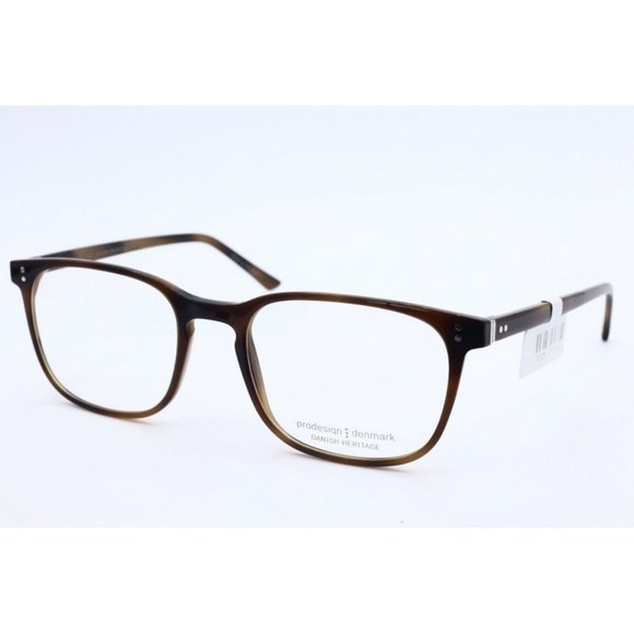 New Pro-Design Denmark 4789 5522 Havana Square Eyeglasses Clear Lenses 52mm - Picture 1 of 7